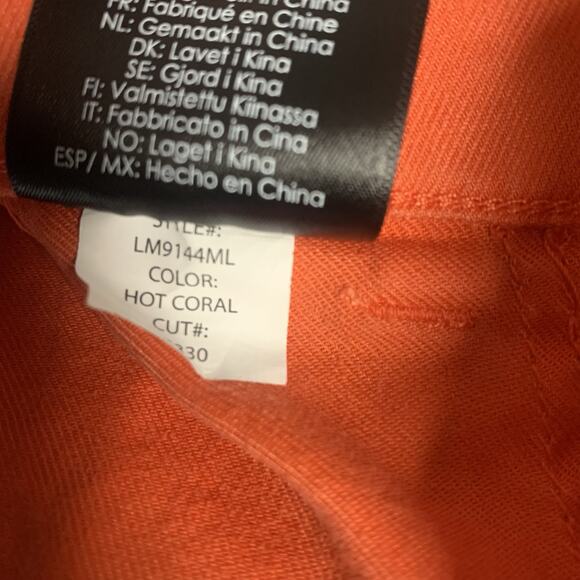 Liverpool Shorts Womens 12/31 Linen Hot Coral High Rise Stretch Beach Coastal‎ - Picture 5 of 9